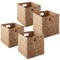 Casafield 10.5" x 10.5" Water Hyacinth Storage Basket Sets, Storage Organizers, Woven Wicker Cubes for Bathroom, Bedroom, Laundry, Shelves
